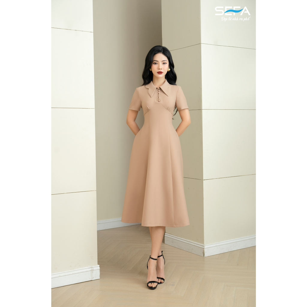 Ảnh Đầm xoè SEFA cổ Đức phối cúc sang trọng 4