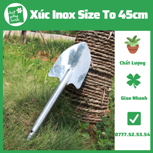 Xẻng inox cán dài 45cm, chắc chắn, cứng cáp | Shopee Việt Nam