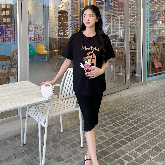 MEDYLA – Áo phông thun cotton cho bầu thoải mái mặc trong và sau sinh – ACN1398