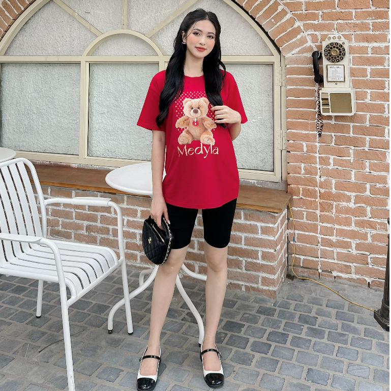 MEDYLA – Áo phông thun cotton cho bầu thoải mái mặc trong và sau sinh – ACN1396