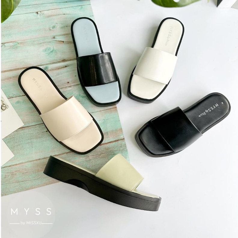 Giày guốc nữ MYSS quai ngang bản lớn đế bánh mì 4 cm cao cấp - SU168