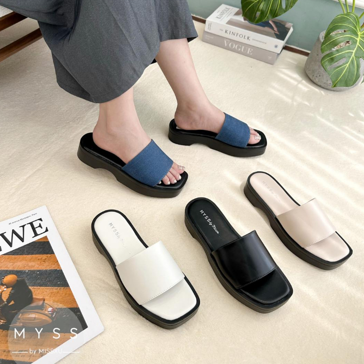 Giày guốc nữ MYSS quai ngang bản lớn đế bánh mì 4 cm cao cấp - SU168