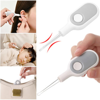 (tặng thêm pin ) Dụng cụ ráy tai A1 mini có đèn led  đầu silicon an toàn cho mọi người