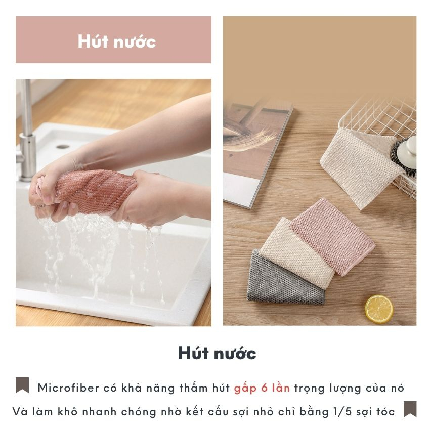 Khăn lau tay treo bếp vải microfiber có móc treo sang trọng, khăn lau bếp cao cấp có móc treo siêu thấm | BigBuy360 - bigbuy360.vn