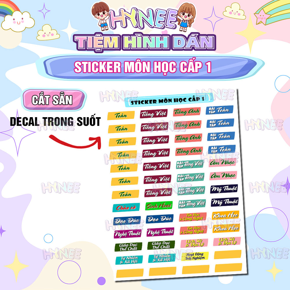 Thời Khóa Biểu Đổi Môn Học - Sticker Môn Học Cấp1, THCS, THPT, Chương ...