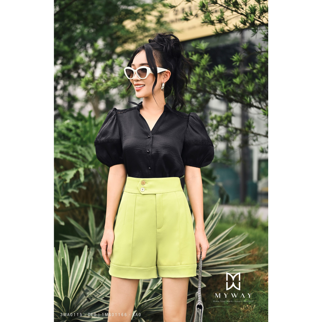 Ảnh Quần Short Nữ MY WAY Hai Cúc Sang Trọng 1MS01166 1