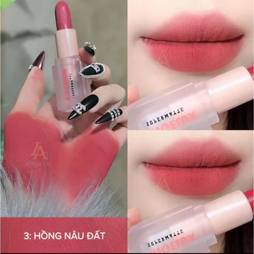 Son thỏi lì, lên màu siêu xinh ANGELUX Lipstick 03_Hồng Nâu Đất