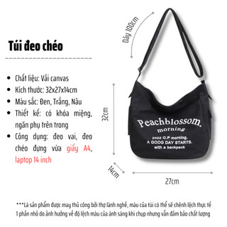 Túi đeo chéo nữ vải canvas túi đeo vai đi học đi chơi phong cách Hàn Quốc DC07