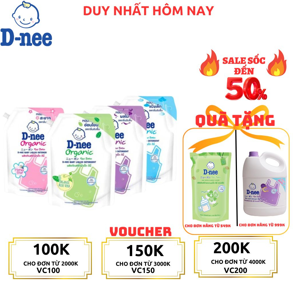 Nước giặt quần áo em bé Dnee túi 1400ml Chính hãng Công ty Đại Thịnh ...