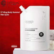 Mặt Nạ Ủ Trắng Body Giúp Da Trắng Sáng Mềm Mịn Dưỡng Ẩm HUNMUI 300ml Dạng Bịch Có Vòi