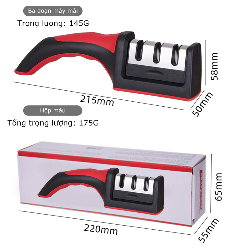 Dụng cụ mài dao kéo 3 khe 3 cấp độ cầm tay tiện lợi