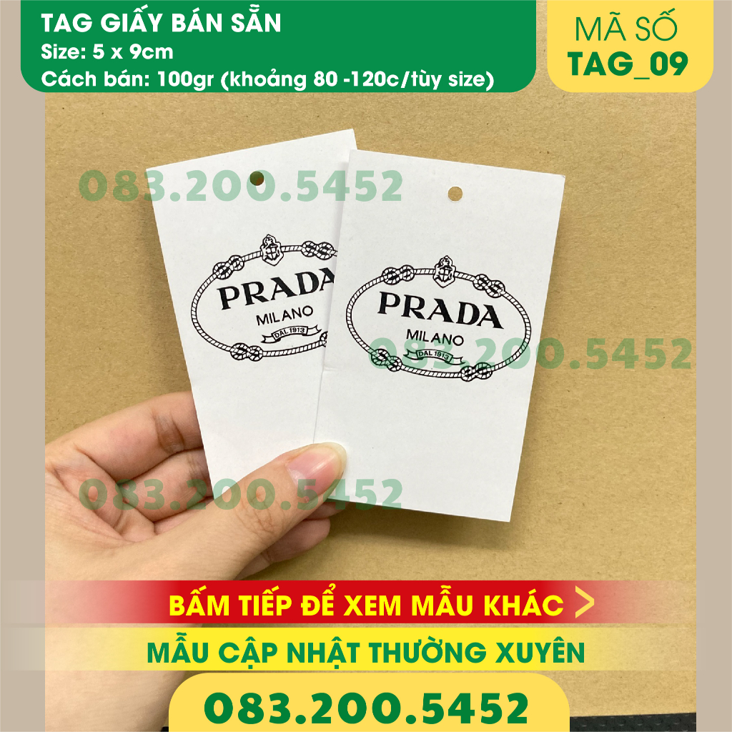 Tem giấy treo quần áo Hàng bán sẵn - Nhãn Mác Quần Áo Tag giấy