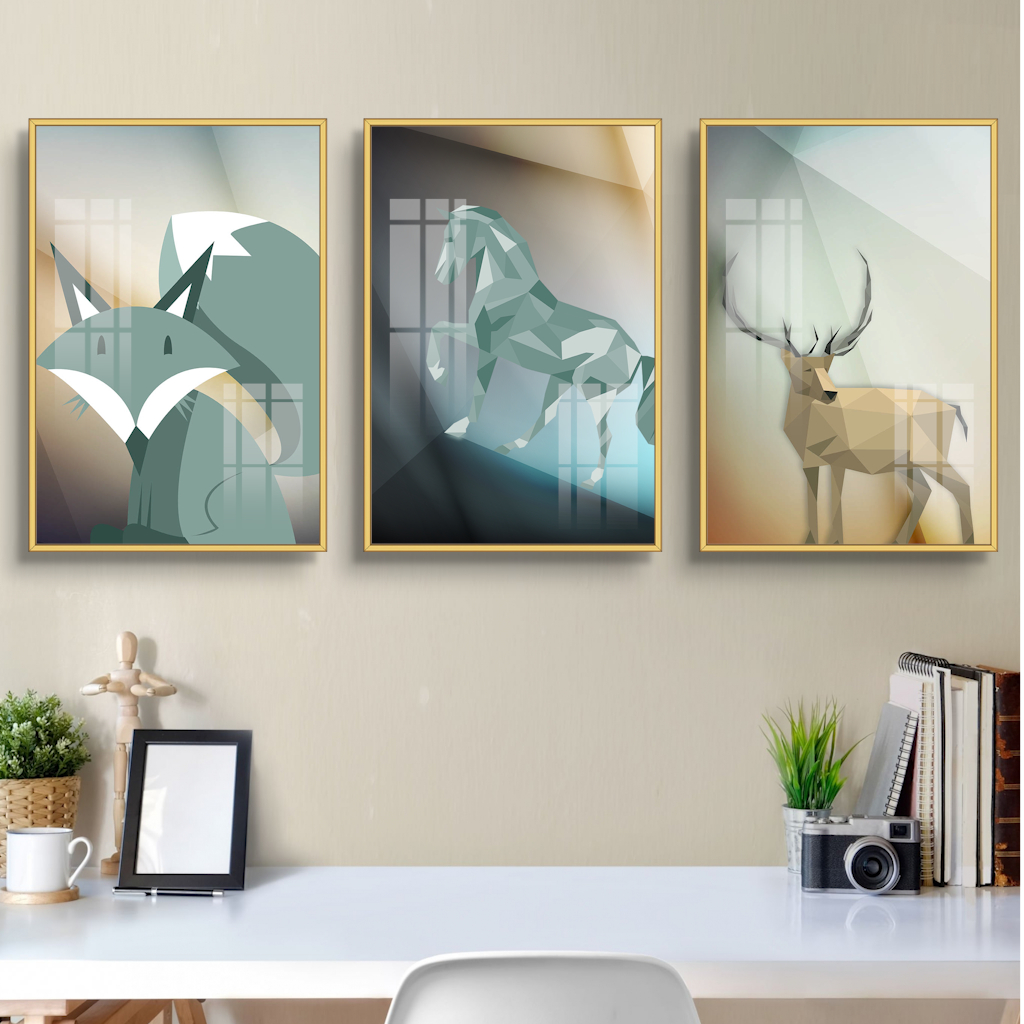Tranh Treo Tường Bộ 3 bức chủ đề trừu tượng ,tranh decor phòng khách, phòng ăn, phòng ngủ,...