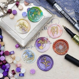 50 Hạt sáp niêm phong thư – hạt wax seal đa màu sắc, hạt nến trang trí làm thiệp scrapbook handmade
