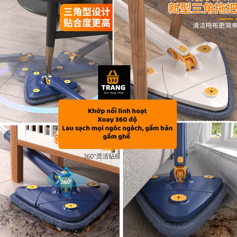 Cây lau tam giác tự vắt xoay 360 độ đa năng