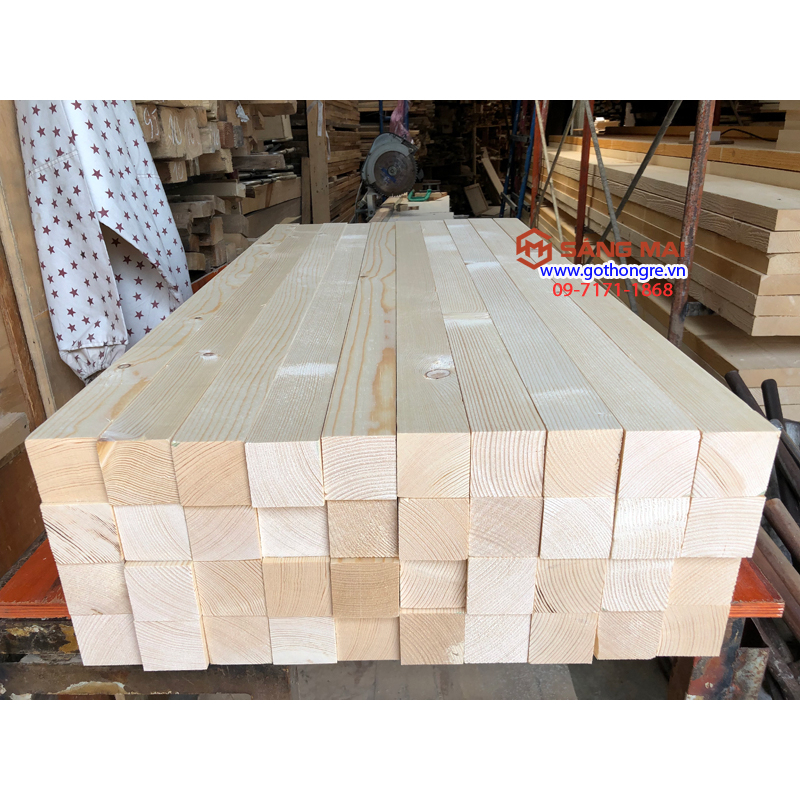 Thanh Gỗ Vuông 5 Nội Thất Nhà Xanh 82 - Thanh Gỗ Dài Được Làm Từ Gỗ Thông Nhập Khẩu Cao Cấp, Bền bỉ Và Chống Mối Mọt