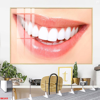 Tranh Treo Tường Tráng Gương Hàm Răng Đẹp Phù Hợp Trang Trí Nha Khoa OHA Decor