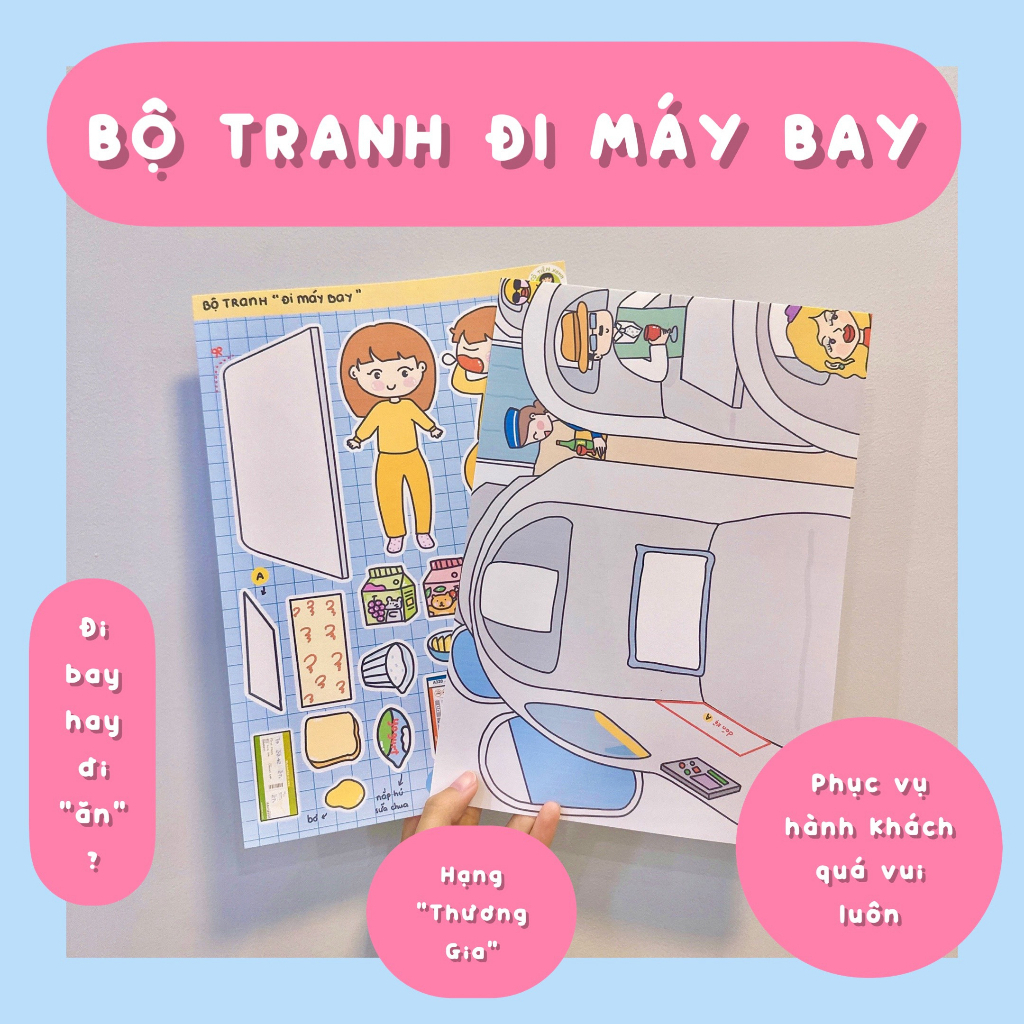 BỘ TRANH ĐỒ CHƠI CÔ TIÊN XANH ĐI MÁY BAY - TRANH TƯƠNG TÁC | Shopee Việt Nam