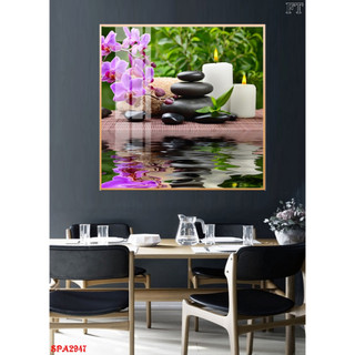 Tranh Tráng Gương Treo Tường Hình Vuông Trang Trí Spa Yên Bình, Thoải Mái Oha Decor
