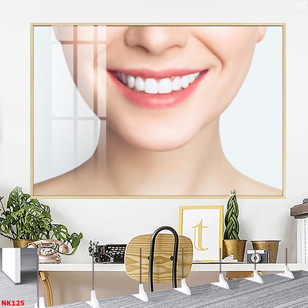 Tranh Tráng Gương Treo Tường Chủ Đề Hàm Răng Trang Trí Nha Khoa Xưởng Giá Rẻ