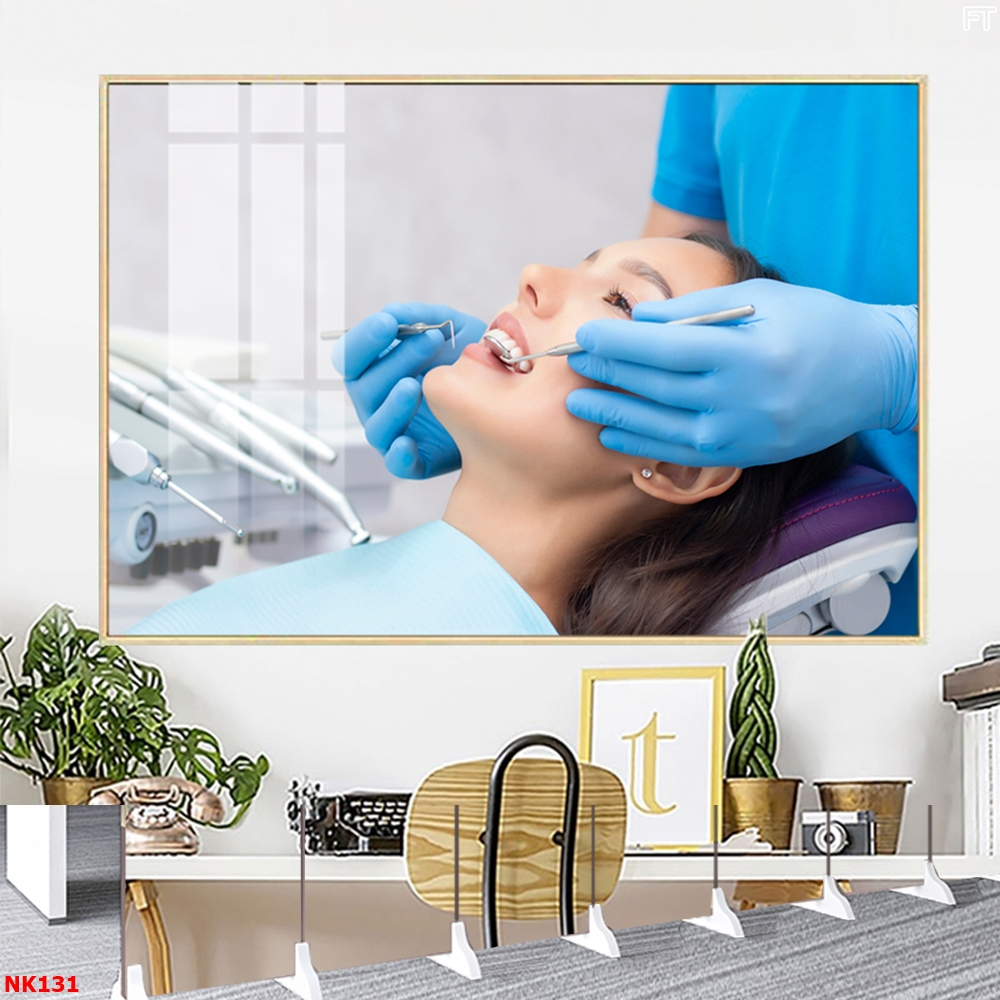 Tranh Tráng Gương Treo Tường Chủ Đề Hàm Răng Trang Trí Nha Khoa Xưởng Giá Rẻ
