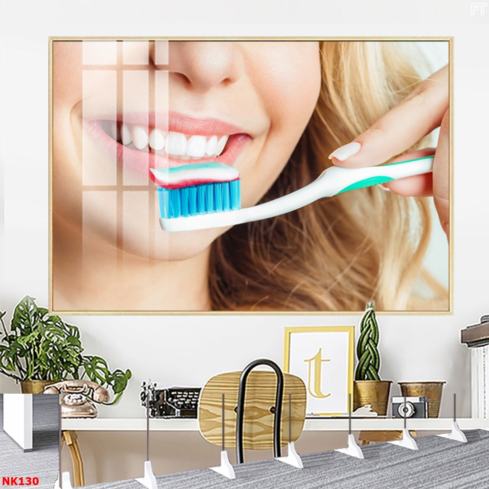 Tranh Tráng Gương Treo Tường Chủ Đề Hàm Răng Trang Trí Nha Khoa Xưởng Giá Rẻ