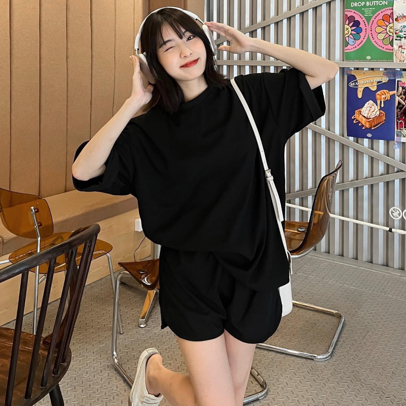 Set áo khoét lưng kèm quần sooc chất tổ ong nhỏ cực đanh, 8769 hàng qccc.