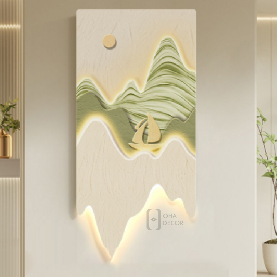Tranh Cắt 3D LED Phong Cảnh Hiện Đại 