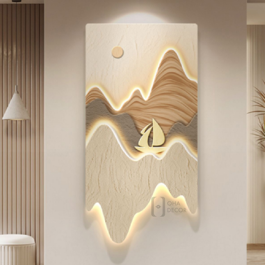 Tranh Cắt 3D LED Phong Cảnh Hiện Đại 