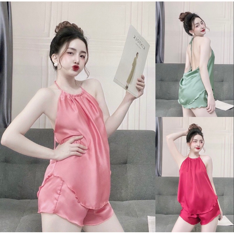 Bộ ngủ dây mặc nhà họa tiết hoa nhã nhặn dễ thương nhiều mẫu