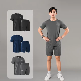 Bộ Thể Thao Nam Cổ Tròn Tay Ngắn Chất Liệu Thun Lạnh Coolmax Thấm Hút Mồ Hôi Tốt Full size 45-95kg