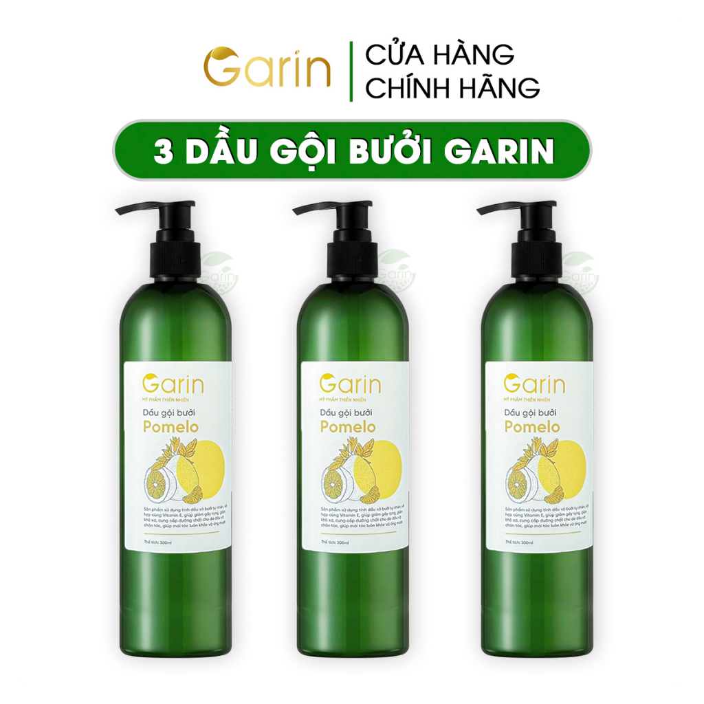 Ảnh Bộ 3 chai dầu gội bưởi kích mọc tóc pomelo Garin làm sạch tóc và da đầu dưỡng tóc chắc khỏe hơn 1