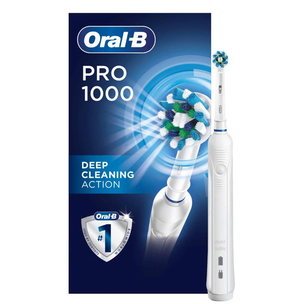 Bàn Chải Đánh Răng Điện OralB Pro1000 Cảm Biến Lực Chải, Làm Sạch