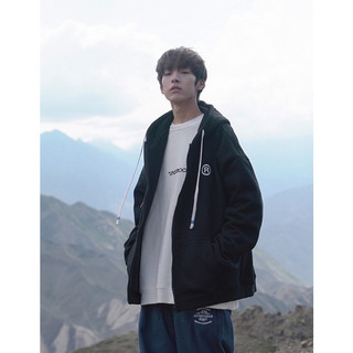 Áo Khoác Jacket Hoodie Zip Nỉ Thu Đông Nam Nữ Chữ R Unisex Form Rộng