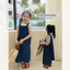 Yếm jean cho bé gái. Set yếm jean kèm áo cotton trắng Sofia Candy năng động cho bé 13-45kg