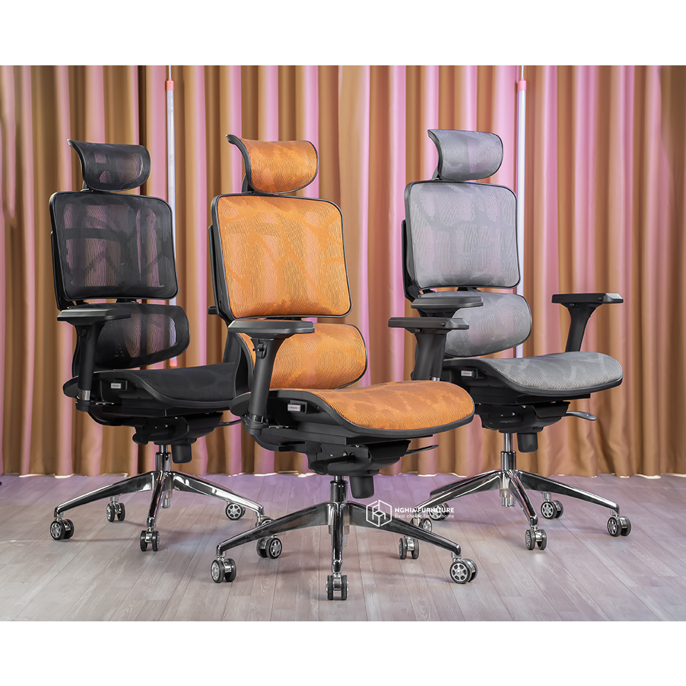 Ảnh Ghế công thái học Nghia Furniture Ergonomic Life 02 điều chỉnh tựa lưng 5 cấp, big size 3