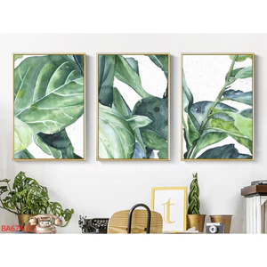 Bộ 3 Tranh Treo Tường Phong Cách Bắc Âu Hình Chiếc Lá Sang Trọng Xưởng Giá Rẻ