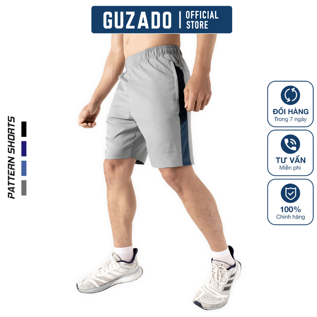 Quần short nam Guzado thể thao trẻ trung năng động,Form Regular Fit Vận Động Thoải Mái GSR2209