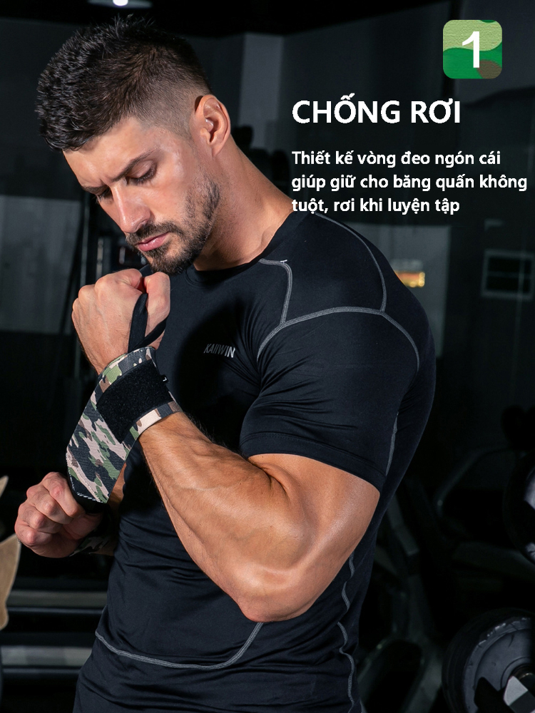 Ảnh Băng Quấn Bảo Vệ Cổ Tay Hàng Chính Hãng Băng Quấn Thể Thao Tập Gym Chất Liệu Polyester Chắc Chắn Cleacco Camo Boro Sport 4