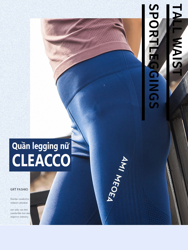 Ảnh Quần Legging Nữ Bảo Hành 12 Tháng Quần Tập Gym Tập Yoga Chất Vải Dệt Thoáng Mát Co Giãn 4 Chiều Cleacco QLN Boro Sport 4