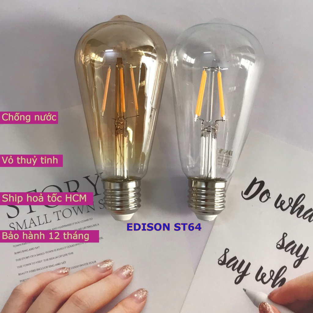Bóng đèn LED Edison ST64 - 4W . bóng thủy tinh trang trí | Shopee Việt Nam