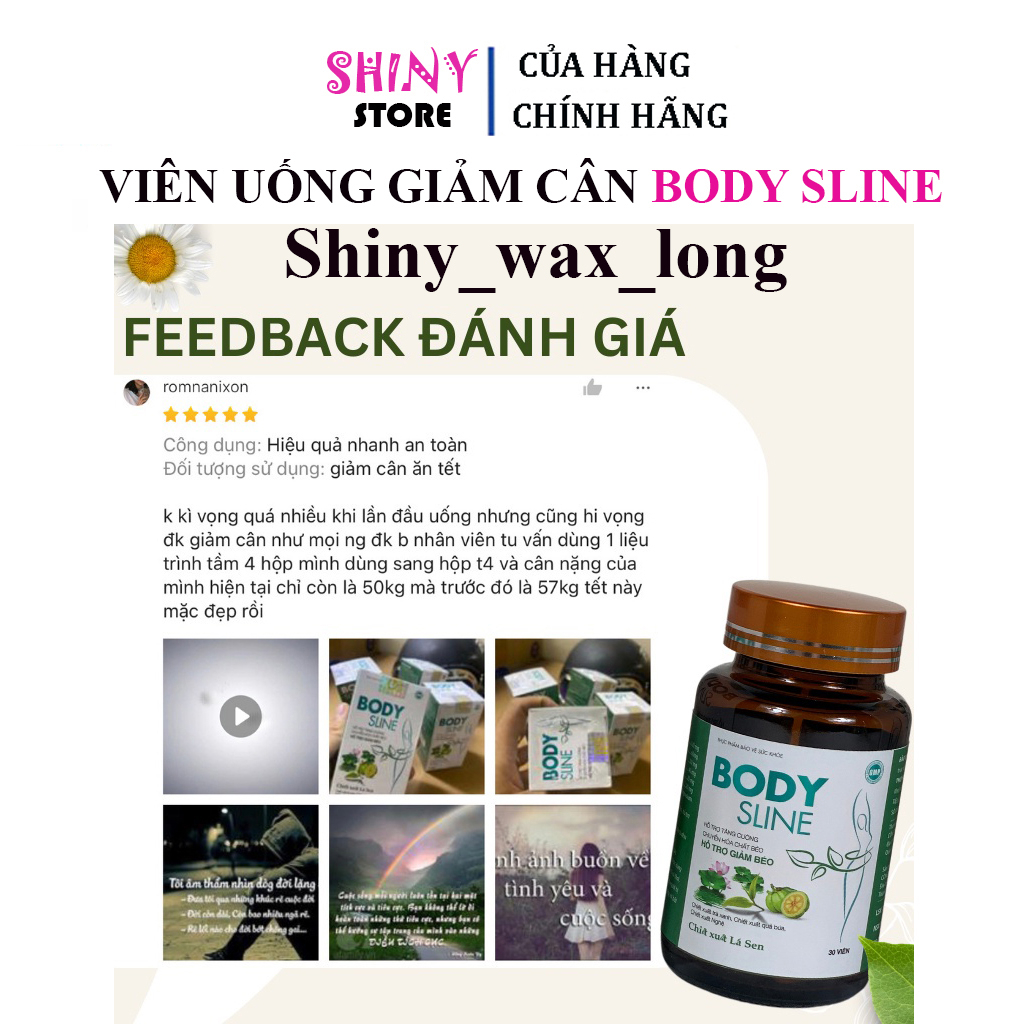 Giảm cân cấp tốc BODY SLINE viên uống đốt mỡ nhanh an toàn hiệu quả chính hãng detox đẹp da hộp 30 viên