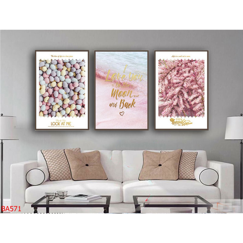 Bộ 3 Tranh Tráng Gương Treo Tường Phong Cách Hồng Đen Trang Trí Nhà, Phòng Khách, Phòng Ngủ OHA Decor