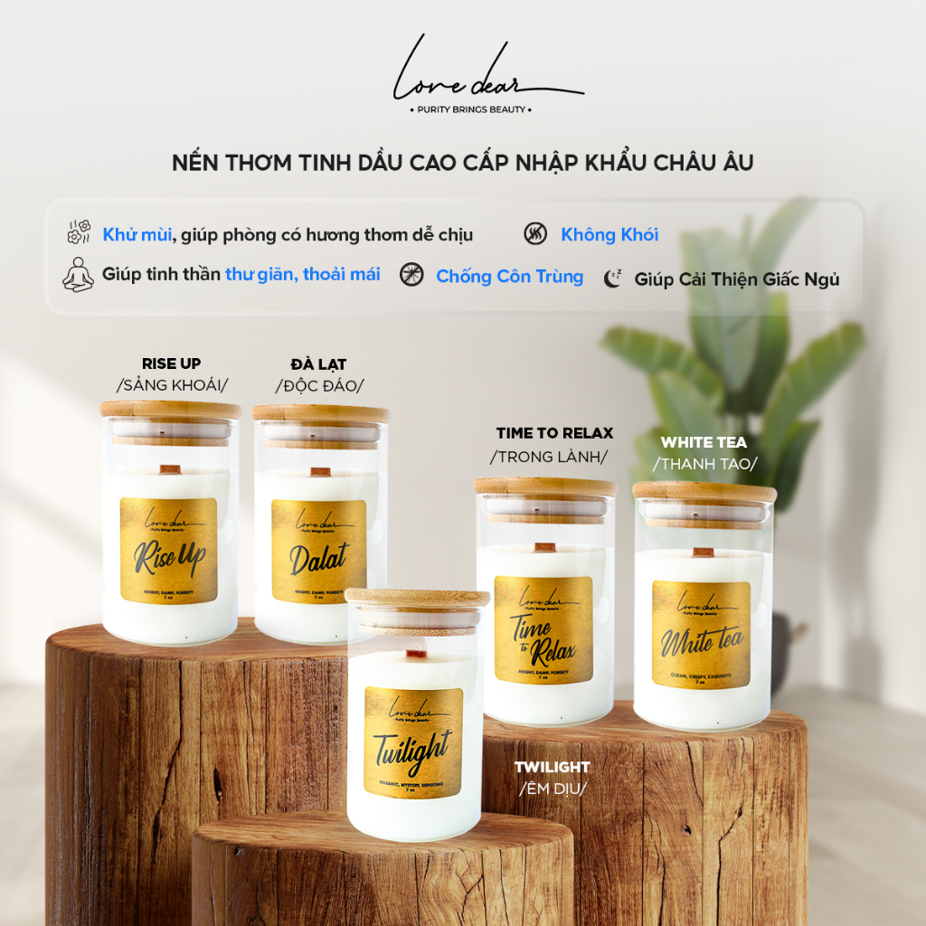 Ảnh Nến thơm Tinh Dầu Cao Cấp LoveDear 100g Nhiều Mùi - Không Khói Decor Sang Trọng 2