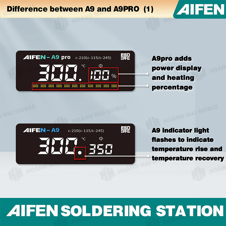 Máy hàn AIFEN A9 PRO version 2023 cầm tay, phù hợp mũi hàn C210 48W