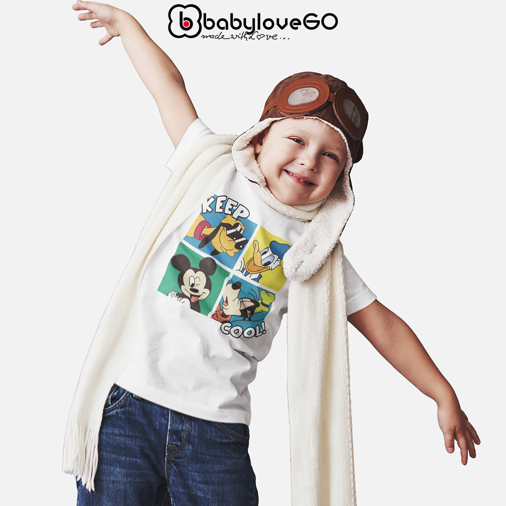BST Áo Disney Áo phông bé trai in hình KEEP COOL áo thun ngắn tay cho bé BabyloveGO