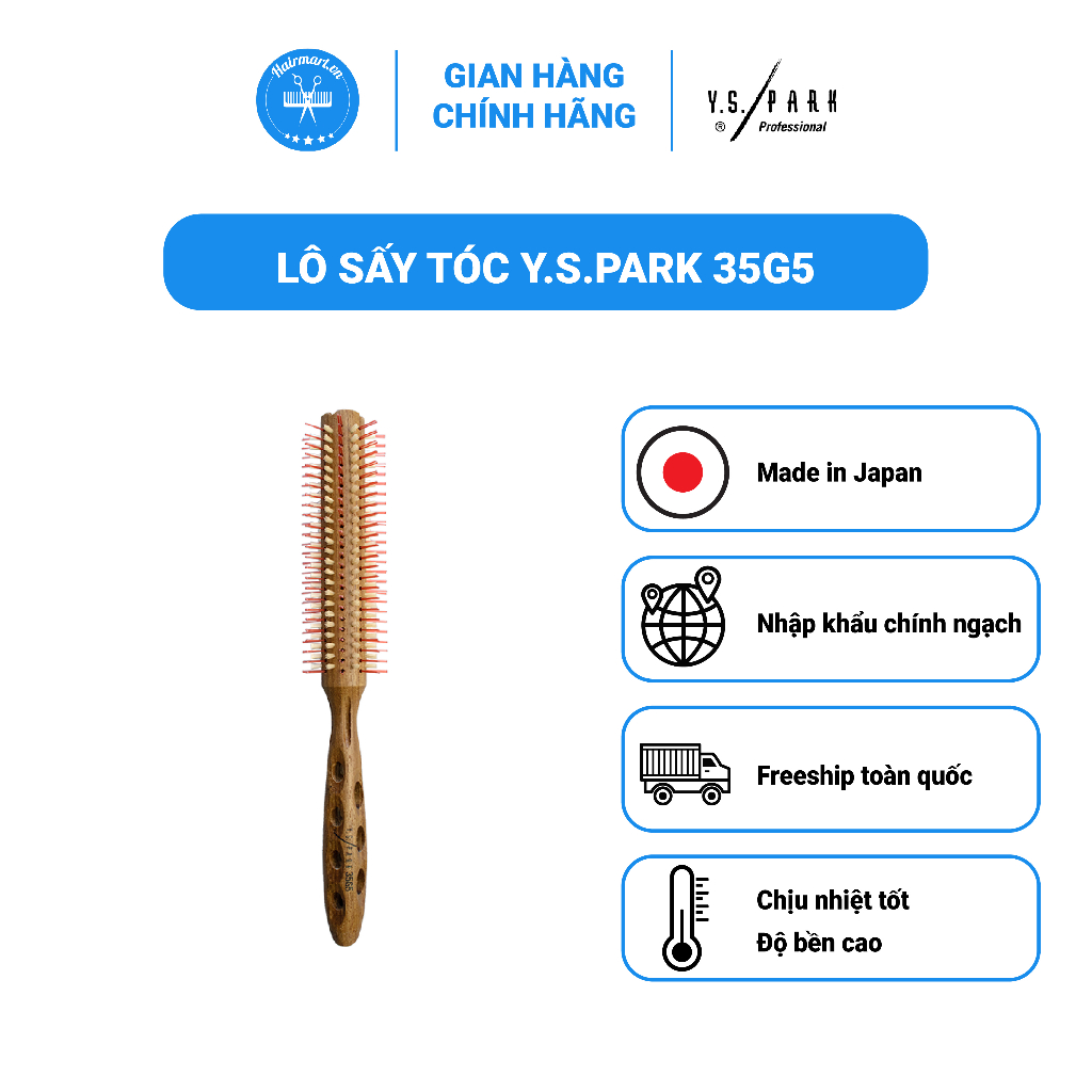 Lô Sấy Tóc Curl Shine Stylers Ys 35g5 Ys Park Lược Uốn Cao Cấp Chính