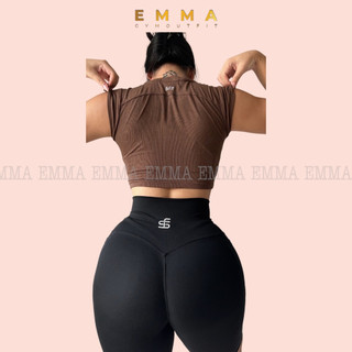 Croptop SEY Áo Tập Gym Nữ Yoga Thun Cotton Tay Ngắn
