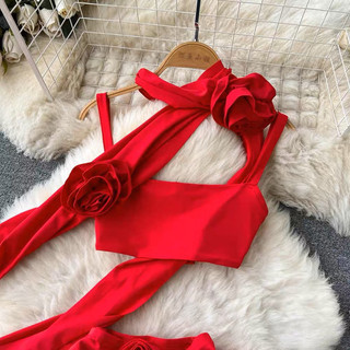 VÁY BODY NHÚNG TAG HOA DÂY CHOÀNG CỔ