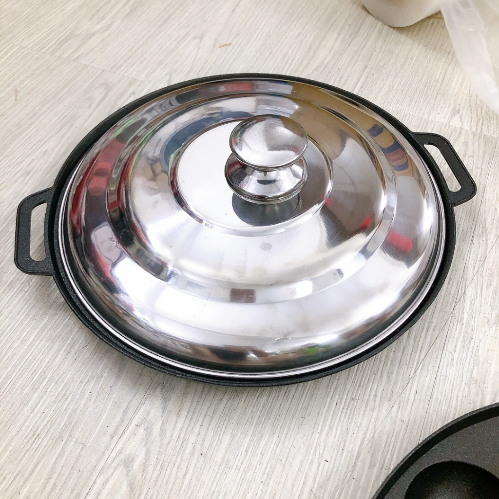 Khuôn Bánh Khọt Chống Dính vạn lợi Loại Dày Cao Cấp Có Nắp kính - nắp inox( 8- 10 - 12 lỗ )